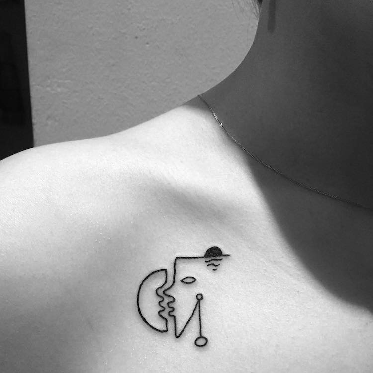 Les tatouages minimalistes surréalistes inspirés de Picasso et autres par Daisy Watson Les tatouages minimalistes surrealistes inspires de Picasso et autres par Daisy Watson 2 Les tatouages minimalistes surrealistes inspires de Picasso et autres par Daisy Watson 2