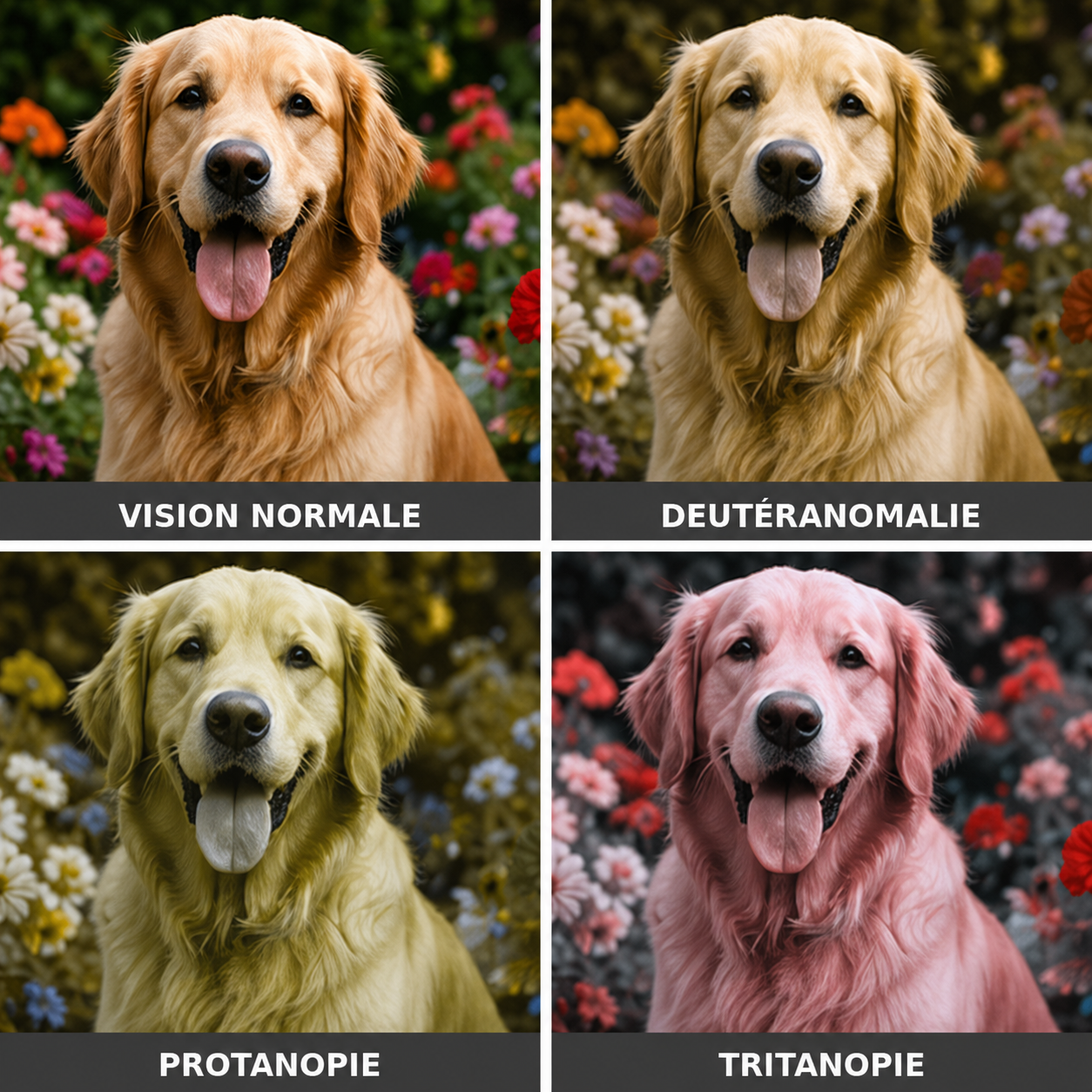 daltonisme chien fleurs daltonisme chien fleurs