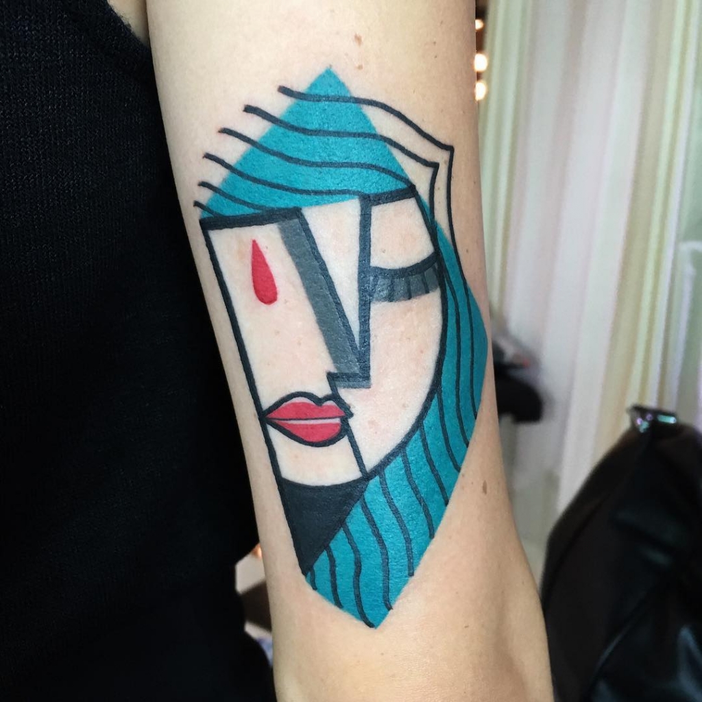Les tatouages cubistes colorés inspirés de Picasso de Mike Boyd Les tatouages cubistes colores inspires de Picasso de Mike Boyd 4 Les tatouages cubistes colores inspires de Picasso de Mike Boyd 4