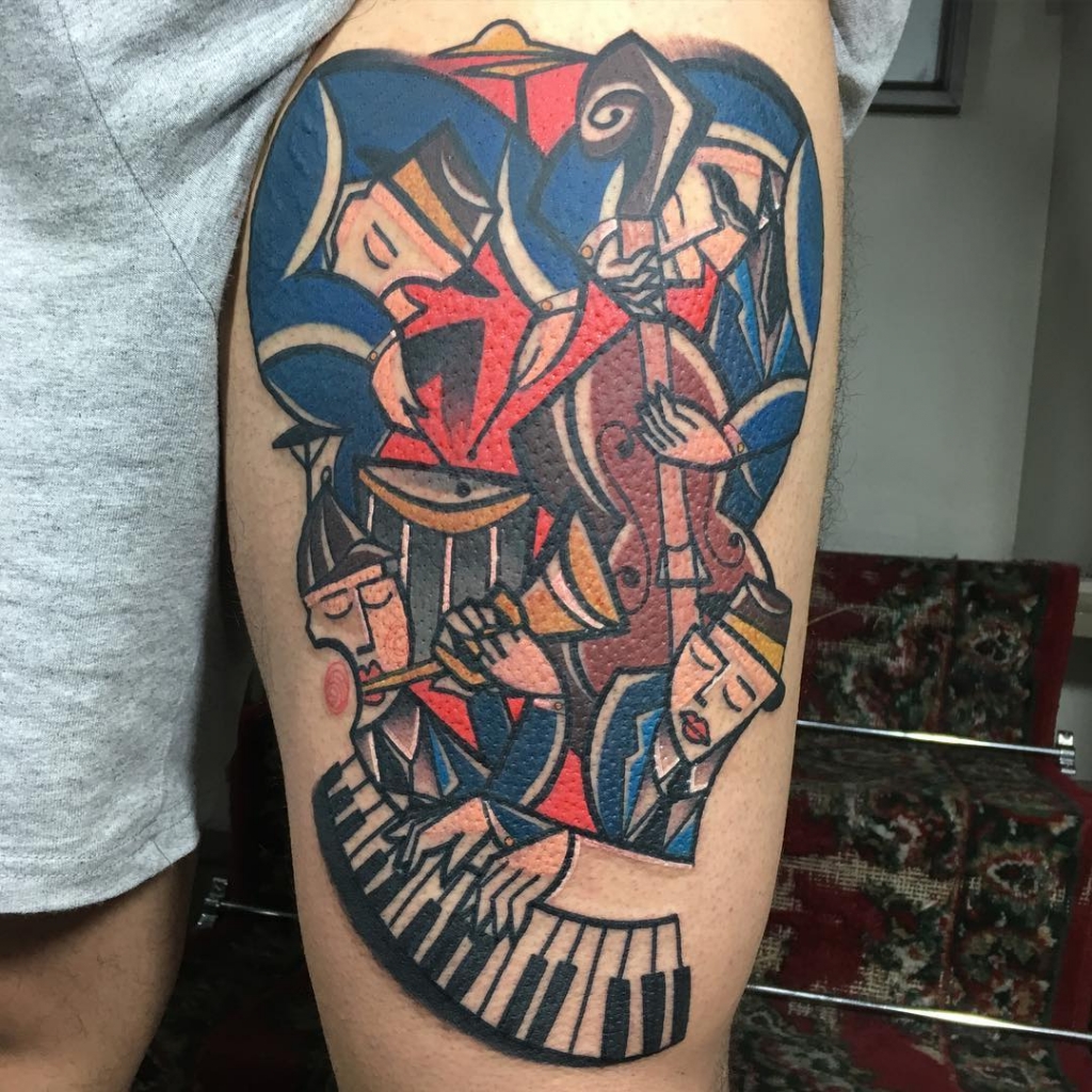 Les tatouages cubistes colorés inspirés de Picasso de Mike Boyd Les tatouages cubistes colores inspires de Picasso de Mike Boyd 6 Les tatouages cubistes colores inspires de Picasso de Mike Boyd 6