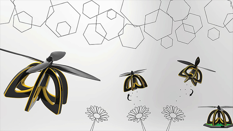 Plan Bee - un drone abeille pour polliniser artificiellement les plantes Plan Bee un drone abeille pour polliniser artificiellement les plantes 4 Plan Bee - un drone abeille pour polliniser artificiellement les plantes 4