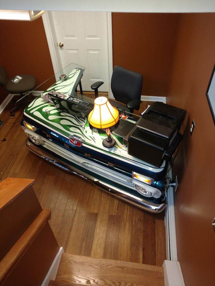Une magnifique transformation d'un avant de voiture en bureau avec retour une magnifique transformation d un avant de voiture en bureau avec retour 16 Une magnifique transformation d'un avant de voiture en bureau avec retour 16