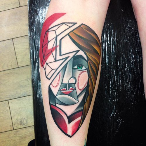 Les tatouages cubistes colorés inspirés de Picasso de Mike Boyd Les tatouages cubistes geek de Mike Boyd 14 Les tatouages cubistes geek de Mike Boyd 14