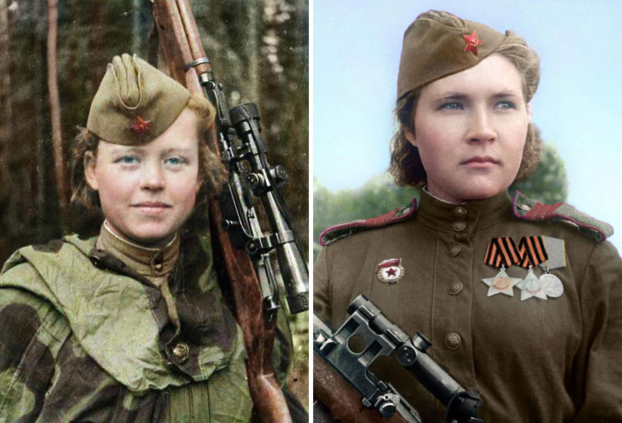Portraits colorisés de femmes snipers russes tueuses de nazis Portraits colorises de femmes snipers russes tueuses de nazis 10 nadezhda koleshnikov Portraits colorises de femmes snipers russes tueuses de nazis 10 nadezhda koleshnikov