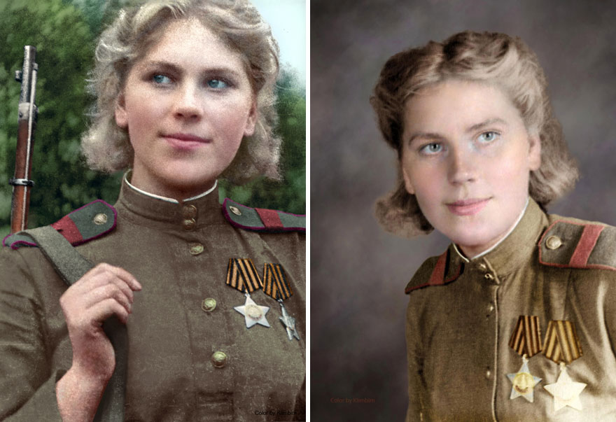 Portraits colorisés de femmes snipers russes tueuses de nazis Portraits colorises de femmes snipers russes tueuses de nazis 6 Portraits colorises de femmes snipers russes tueuses de nazis 6
