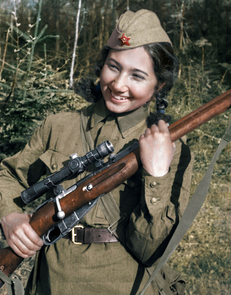 Portraits colorisés de femmes snipers russes tueuses de nazis Portraits colorises de femmes snipers russes tueuses de nazis 7 ziba ganieyeva Portraits colorises de femmes snipers russes tueuses de nazis 7 ziba ganieyeva