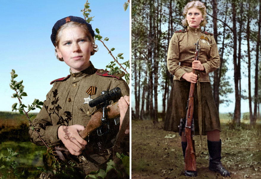 Portraits colorisés de femmes snipers russes tueuses de nazis Portraits colorises de femmes snipers russes tueuses de nazis 9 roza Portraits colorises de femmes snipers russes tueuses de nazis 9 roza