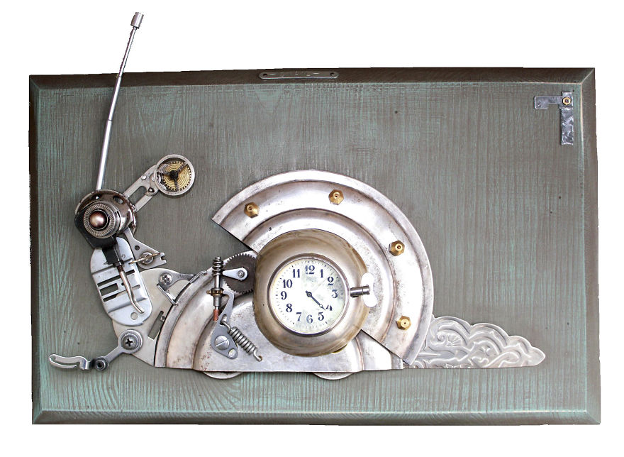 Des sculptures steampunk en recyclage d'objets par Artūras Tamašauskas sculptures steampunk en recyclage d objets par Arturas Tamasauskas 19 escargot Des sculptures steampunk en recyclage d'objets par Artūras Tamašauskas Escargot