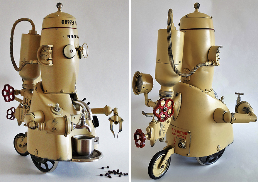 Des sculptures steampunk en recyclage d'objets par Artūras Tamašauskas sculptures steampunk en recyclage d objets par Arturas Tamasauskas 5 cafe Des sculptures steampunk en recyclage d'objets par Artūras Tamašauskas Café