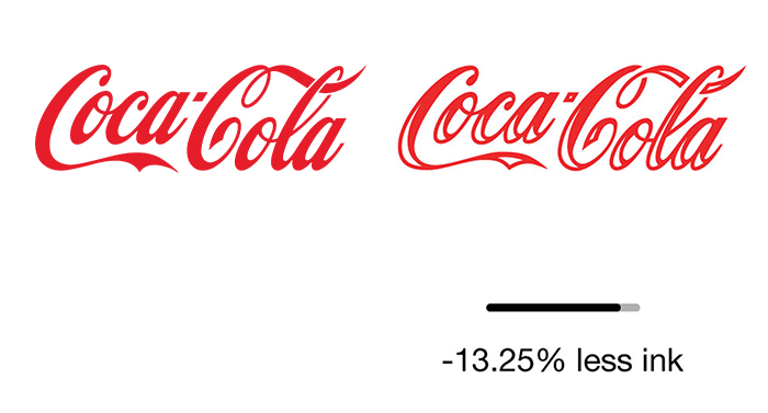 Ecobranding: des logos de marques plus écologiques car utilisant moins d'encre Ecobranding des logos de marques plus ecologiques car utilisant moins d encre 6 cocacola Ecobranding: des logos de marques plus écologiques car utilisant moins d'encre - Coca Cola