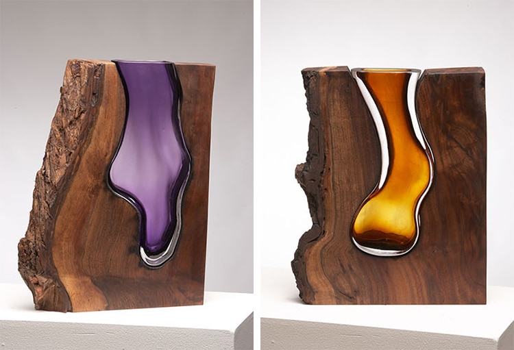 Des sculptures mêlant verre fondu et tronc d'arbre par Scott Slagerman et Jim Fishman Des sculptures melant verre fondu et tronc d arbre par Scott Slagerman et Jim Fishman 5 Des sculptures mêlant verre fondu et tronc d'arbre par Scott Slagerman et Jim Fishman 5