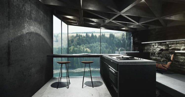 Maralah : un concept architectural spectaculaire incrusté dans une falaise canadienne Maralah un magnifique concept de maison dans la falaise surplombant une riviere 8 Maralah : un concept architectural spectaculaire incrusté dans une falaise canadienne 8