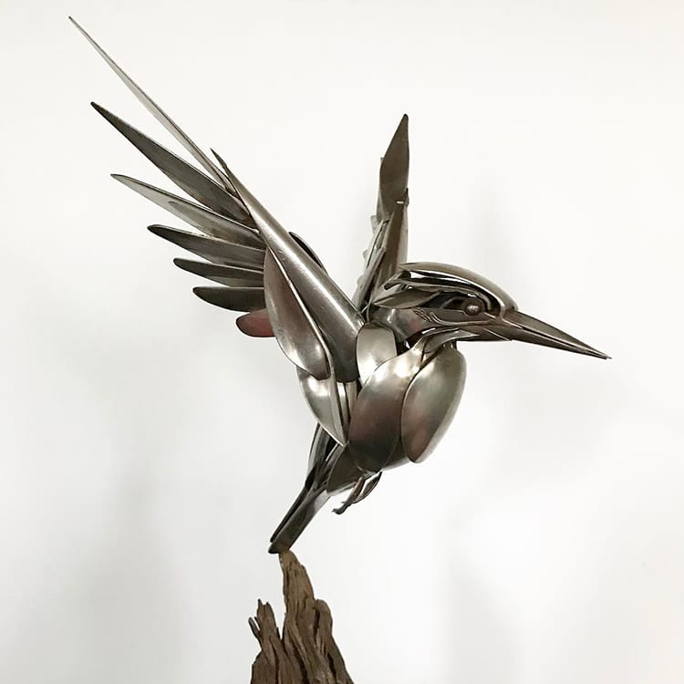 Des sculptures d'oiseaux en recyclage de couverts et autres métaux par Matt Wilson des sculptures d oiseaux en recyclage de couverts et autres metaux par Matt Wilson 16 Des sculptures d'oiseaux en recyclage de couverts et autres métaux par Matt Wilson 16