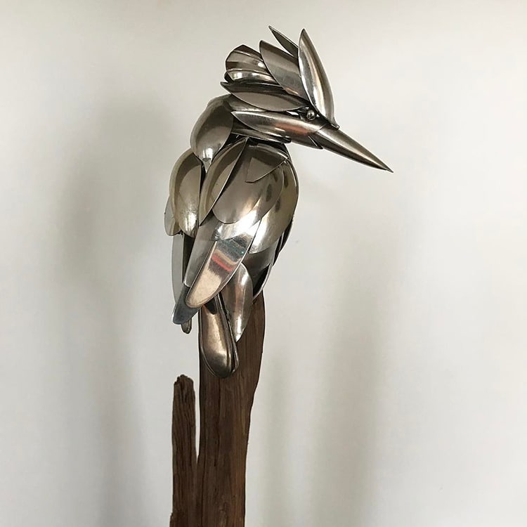 Des sculptures d'oiseaux en recyclage de couverts et autres métaux par Matt Wilson des sculptures d oiseaux en recyclage de couverts et autres metaux par Matt Wilson 6 Des sculptures d'oiseaux en recyclage de couverts et autres métaux par Matt Wilson 6