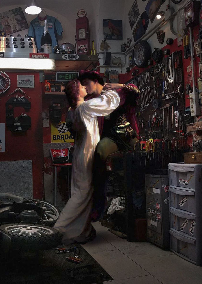 Quand les dieux prennent le métro : les collages anachroniques d’Alexey Kondakov De nouveaux melanges de classiques de la peinture et de vie moderne par Alexey Kondakov 10 Quand les dieux prennent le métro : les collages anachroniques d’Alexey Kondakov 10