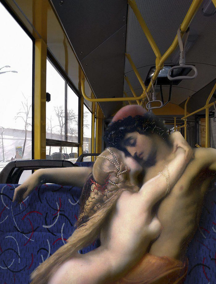 Quand les dieux prennent le métro : les collages anachroniques d’Alexey Kondakov De nouveaux melanges de classiques de la peinture et de vie moderne par Alexey Kondakov 12 Quand les dieux prennent le métro : les collages anachroniques d’Alexey Kondakov 12