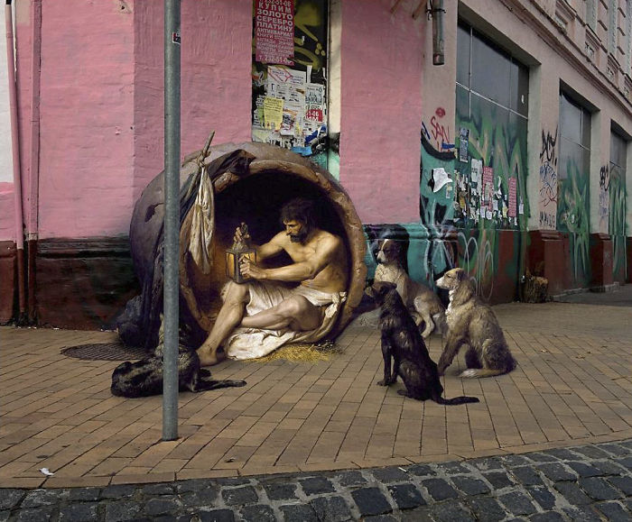 Quand les dieux prennent le métro : les collages anachroniques d’Alexey Kondakov De nouveaux melanges de classiques de la peinture et de vie moderne par Alexey Kondakov 13 Quand les dieux prennent le métro : les collages anachroniques d’Alexey Kondakov 13