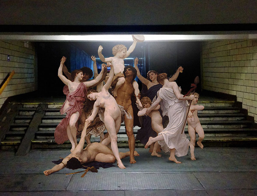 Quand les dieux prennent le métro : les collages anachroniques d’Alexey Kondakov Les melanges de personnages des classiques de la peinture et de la vie moderne par Alexey Kondakov 14 Les-melanges-de-personnages-des-classiques-de-la-peinture-et-de-la-vie-moderne-par-Alexey-Kondakov-14