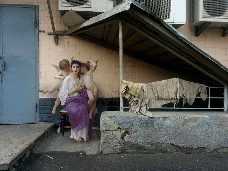 Quand les dieux prennent le métro : les collages anachroniques d’Alexey Kondakov Les melanges de personnages des classiques de la peinture et de la vie moderne par Alexey Kondakov 15 Les-melanges-de-personnages-des-classiques-de-la-peinture-et-de-la-vie-moderne-par-Alexey-Kondakov-15