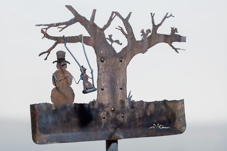 Cindy Chinn : Quand les pelles à neige rouillées deviennent des scènes d'hiver féériques des sculptures dans de vieilles pelles a neige par Cindy Chinn 9 des-sculptures-dans-de-vieilles-pelles-a-neige-par-Cindy-Chinn-9