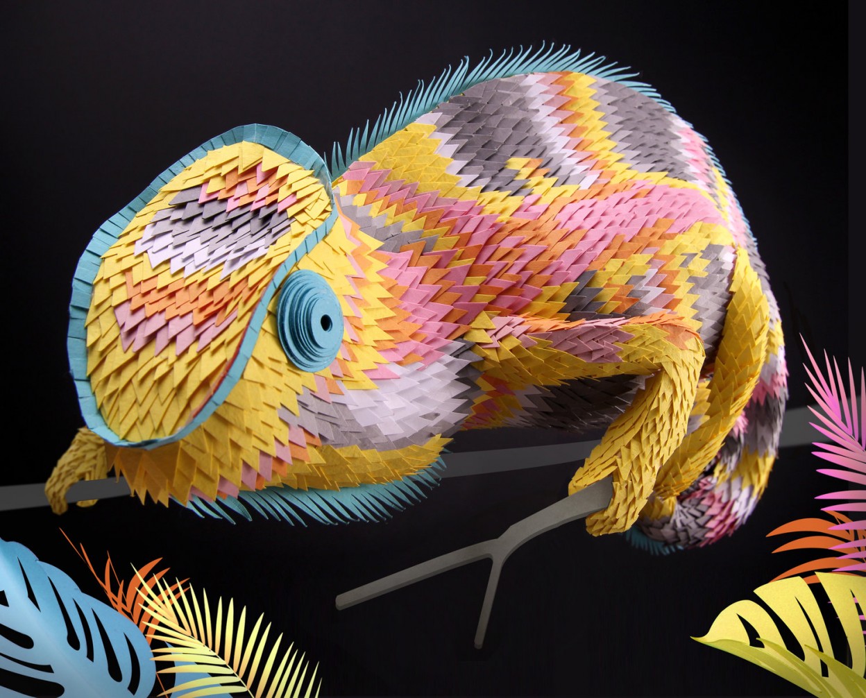 Les délicates sculptures d’animaux en papier de Lisa Lloyd Les delicates sculptures d animaux en papier de Lisa Lloyd 4 cameleon Les-delicates-sculptures-d-animaux-en-papier-de-Lisa-Lloyd-4-cameleon