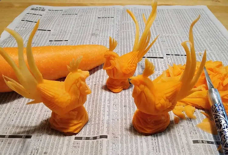 De nouvelles sculptures de fruits et légumes par Takehiro Kishimoto un poisson dans un brocoli et autres sculptures de fruits et legumes gaku 6 un-poisson-dans-un-brocoli-et-autres-sculptures-de-fruits-et-legumes-gaku-14