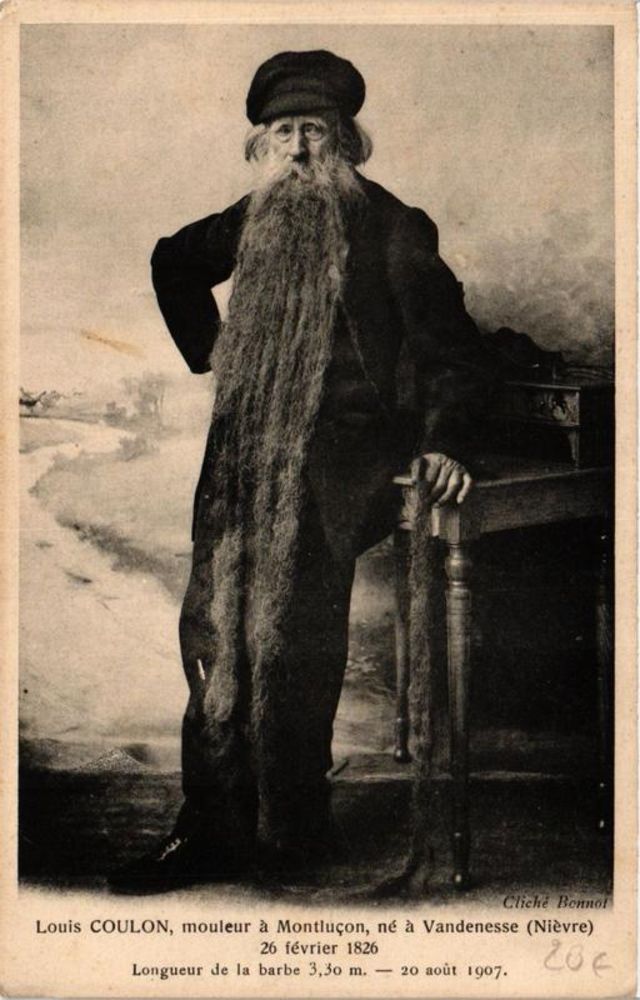 Louis Coulon et sa barbe de 3.30 mètres, vrai nid à chats et à oiseaux Louis Coulon et sa barbe de 3 30 metres vrai nid a chats et a oiseaux 13 Louis-Coulon-et-sa-barbe-de-3-30-metres-vrai-nid-a-chats-et-a-oiseaux-13
