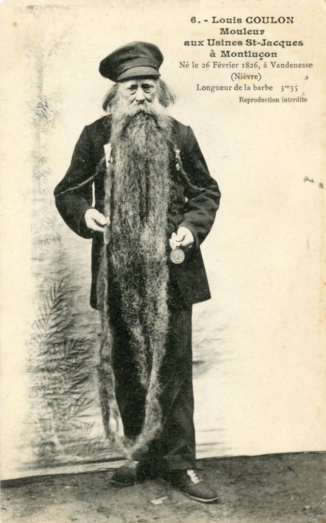 Louis Coulon et sa barbe de 3.30 mètres, vrai nid à chats et à oiseaux Louis Coulon et sa barbe de 3 30 metres vrai nid a chats et a oiseaux 17 Louis-Coulon-et-sa-barbe-de-3-30-metres-vrai-nid-a-chats-et-a-oiseaux-17