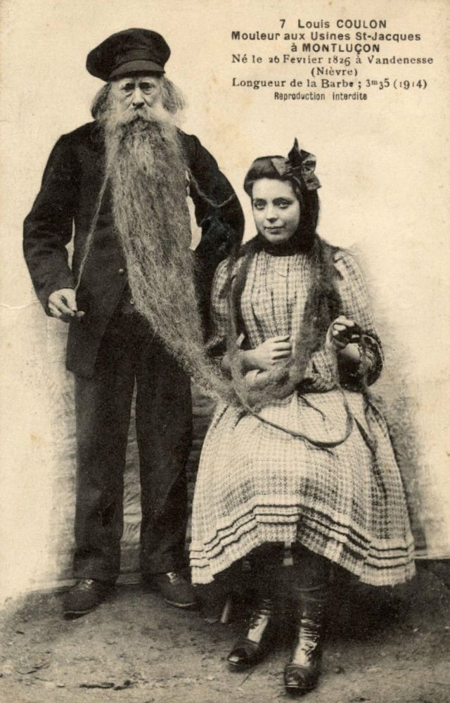 Louis Coulon et sa barbe de 3.30 mètres, vrai nid à chats et à oiseaux Louis Coulon et sa barbe de 3 30 metres vrai nid a chats et a oiseaux 22 Louis-Coulon-et-sa-barbe-de-3-30-metres-vrai-nid-a-chats-et-a-oiseaux-22