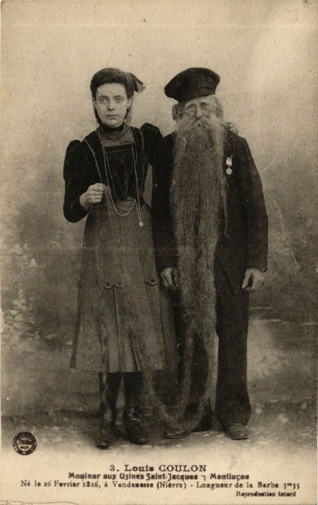 Louis Coulon et sa barbe de 3.30 mètres, vrai nid à chats et à oiseaux Louis Coulon et sa barbe de 3 30 metres vrai nid a chats et a oiseaux 24 Louis-Coulon-et-sa-barbe-de-3-30-metres-vrai-nid-a-chats-et-a-oiseaux-24