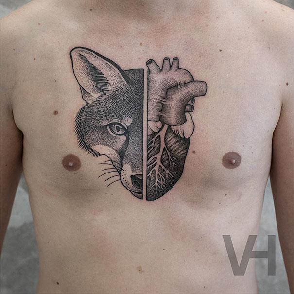 Symmetries - les demi-tatouages symétriques de Valentin Hirsch Les tatouages symetriques de Valentin Hirsch 12 Les-tatouages-symetriques-de-Valentin-Hirsch-12