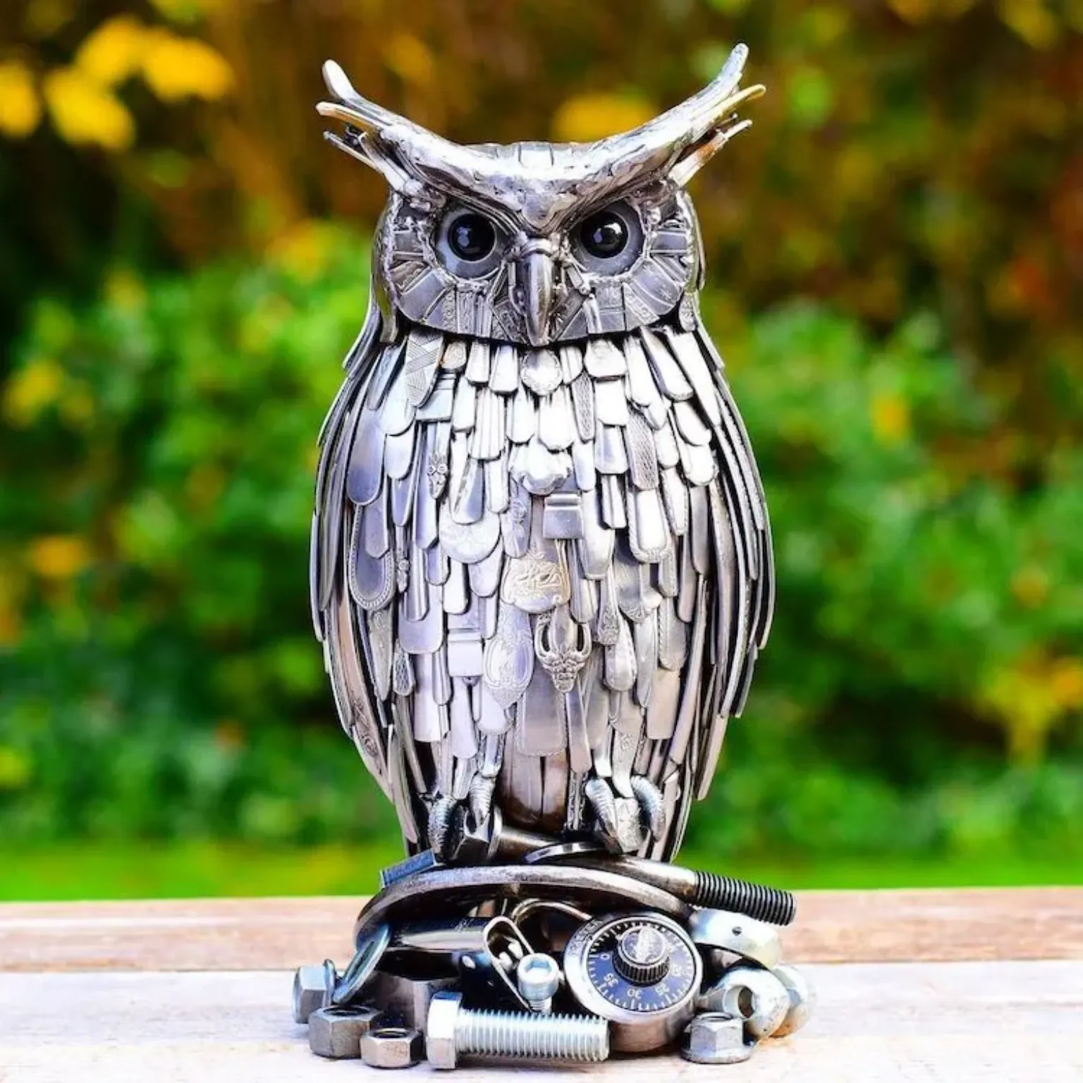 De nouvelles sculptures en assemblage de pieces metalliques recyclage Brian Mock 10 sculpture de hibou en métal recyclé par Brian Mock
