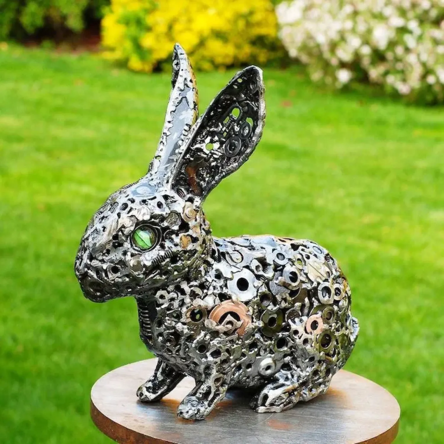 De nouvelles sculptures en assemblage de pieces metalliques recyclage Brian Mock 9 sculpture de lapin en assemblage métallique par Brian Mock