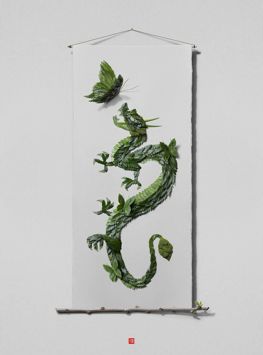 De nouveaux animaux en composition de fleurs par Raku Inoue De nouveaux animaux en composition de fleurs par Raku Inoue ikebana 8 dragon De-nouveaux-animaux-en-composition-de-fleurs-par-Raku-Inoue-ikebana-8-dragon