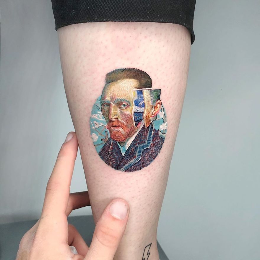 Les petits tatouages pop-culture de Kozo Tattoo Les petits tatouages pop culture de Kozo Tattoo 20 van ghog Les-petits-tatouages-pop-culture-de-Kozo-Tattoo-20-van-ghog