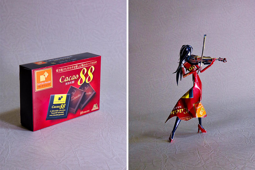 kirigami: des sculptures avec des emballages par Harukiru Des sculptures avec des emballages par Harukiru kirigami recyclage 10 Des-sculptures-avec-des-emballages-par-Harukiru-kirigami-recyclage-10