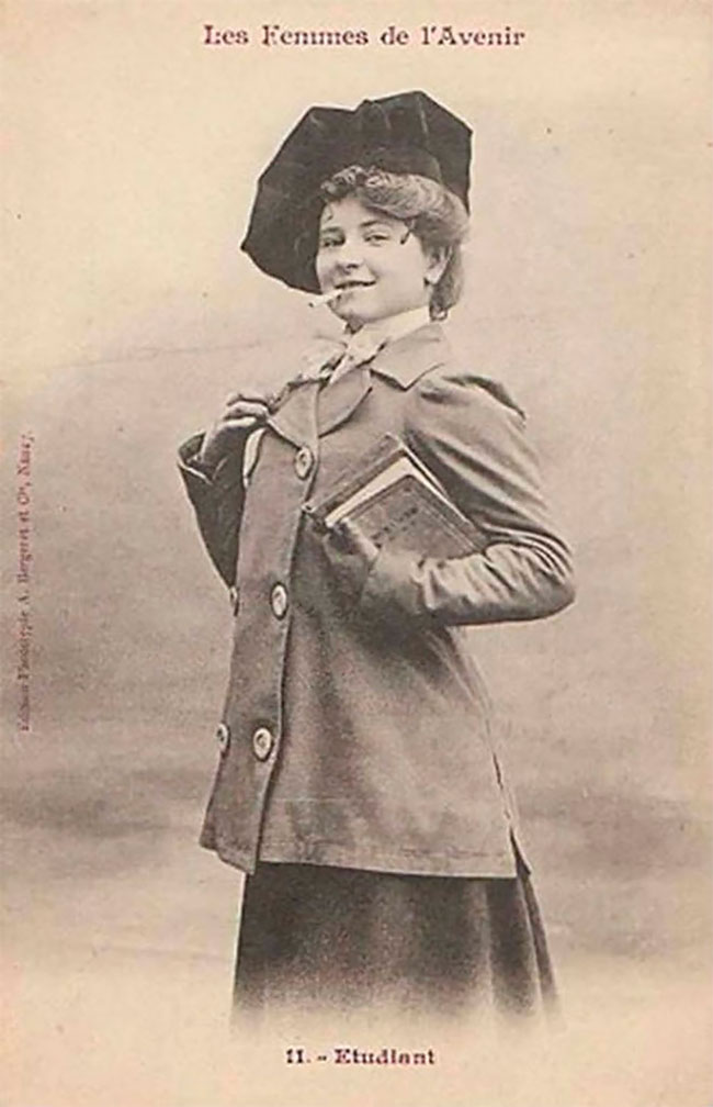 Les Femmes de l’Avenir par Albert Bergeret en 1902 Les Femmes de l Avenir par Albert Bergeret en 1902 4 etudiante Les-Femmes-de-l-Avenir-par-Albert-Bergeret-en-1902-4-etudiante
