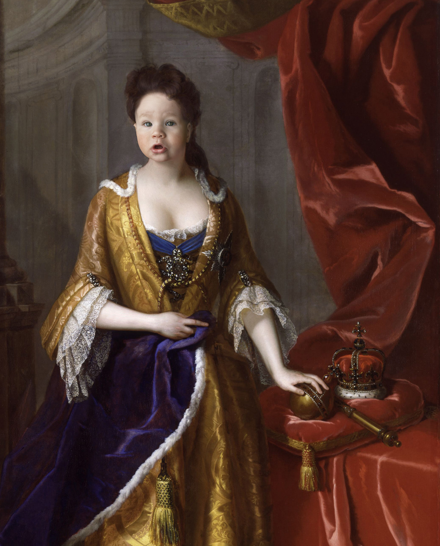 The True Faces of History's Kings - des rois à tête de bébé par Emil Nyström The True Faces of History s Kings des rois a tete de bebe par Emil Nystrom 6 6187,Queen Anne,by Michael Dahl