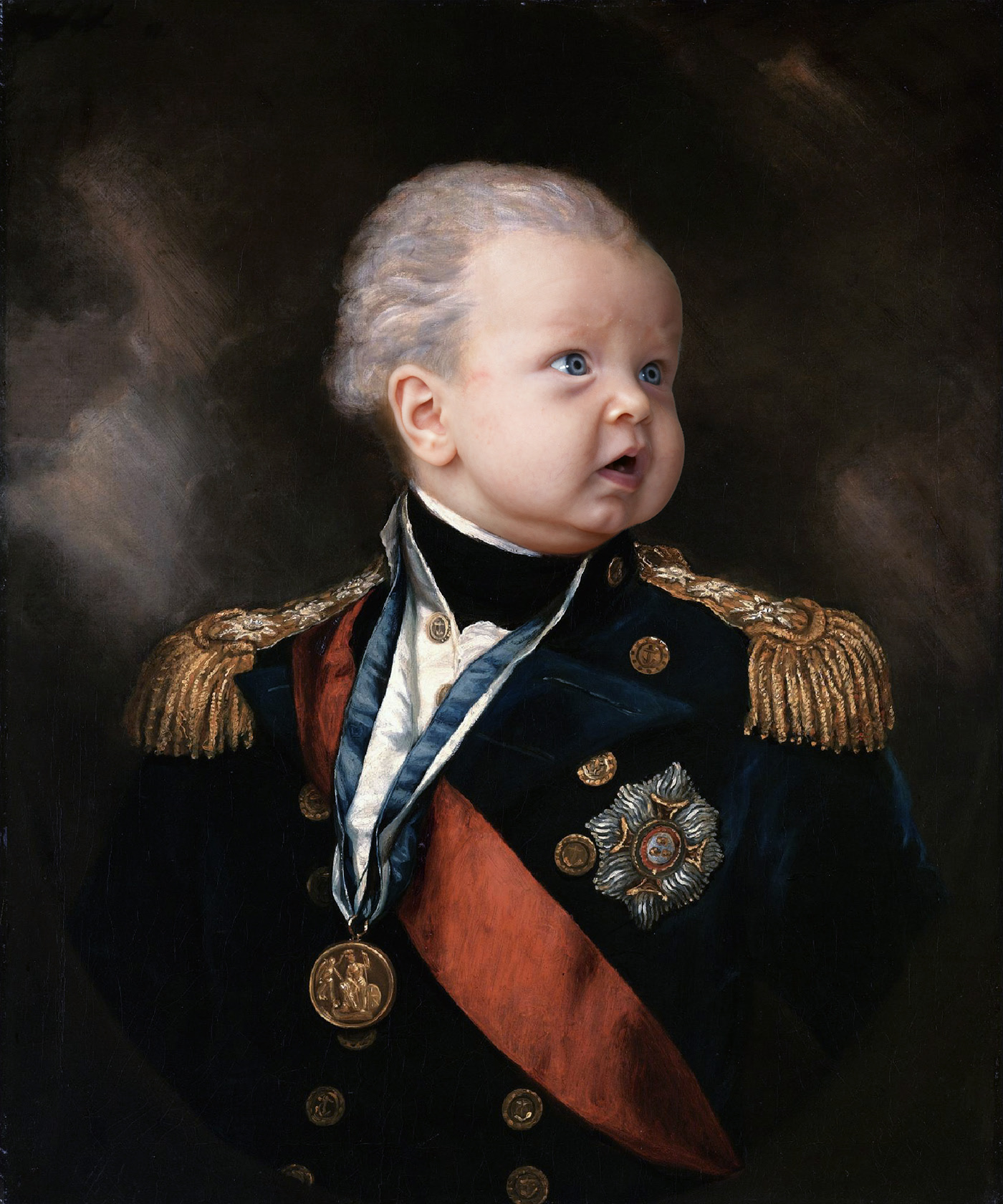 The True Faces of History's Kings - des rois à tête de bébé par Emil Nyström The True Faces of History s Kings des rois a tete de bebe par Emil Nystrom 9 Admiral William Waldegrave, 1st Baron Radstock (1753-1825)