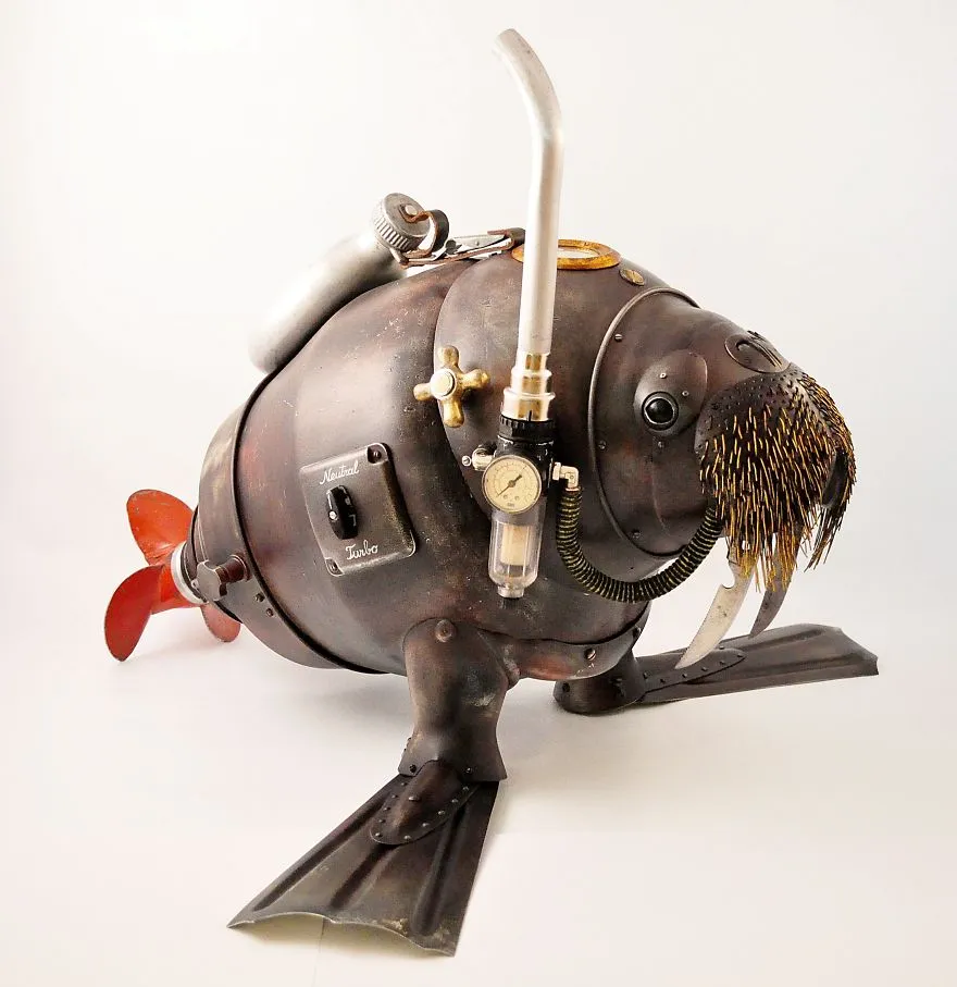 Les sculptures steampunk en objets recyclés de Arturas Tamasauskas De nouvelles sculptures steampunk en objets recycles par Arturas Tamasauskas 17 morse De-nouvelles-sculptures-steampunk-en-objets-recycles-par-Arturas-Tamasauskas-17-morse