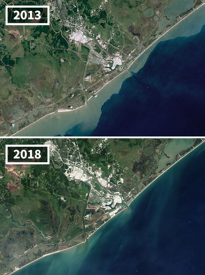 20 images avant - après de la NASA qui montrent le désastre du réchauffement climatique 20 images avant apres de la NASA qui montrent le desastre du rechauffement climatique 11 plage freeport 20-images-avant-apres-de-la-NASA-qui-montrent-le-desastre-du-rechauffement-climatique-11-plage-freeport