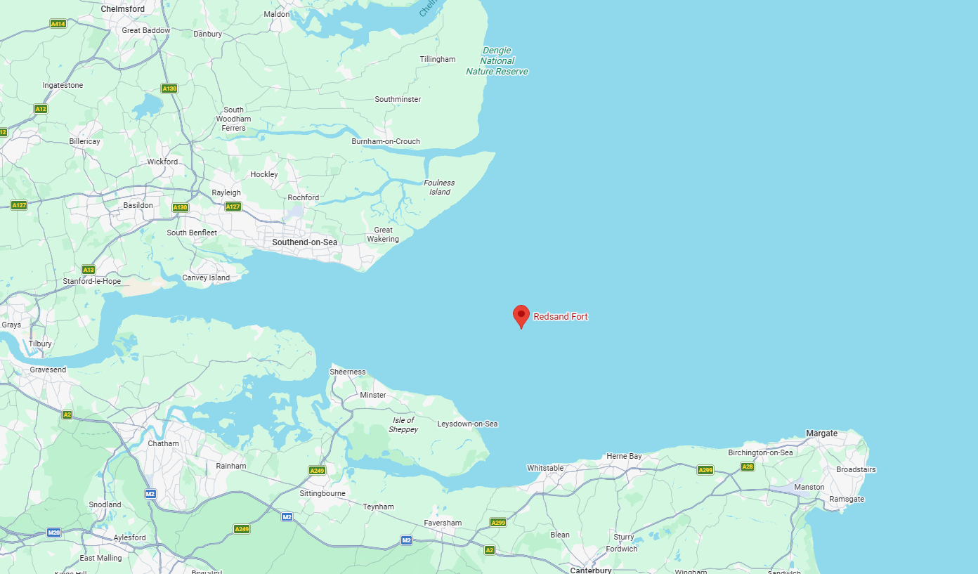 Les tours du fort Red Sands reliquats des forts Maunsell maps Les tours du fort Red Sands reliquats des forts Maunsell maps