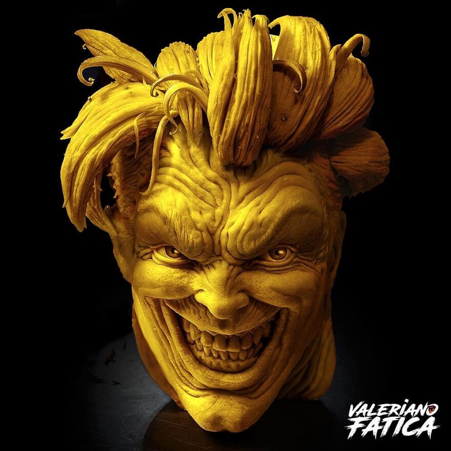 Les incroyables sculptures d'aliments de Valeriano Fatica Les incroyables sculptures d aliments de Valeriano Fatica 9 joker citrouille Les-incroyables-sculptures-d-aliments-de-Valeriano-Fatica-9-joker-citrouille
