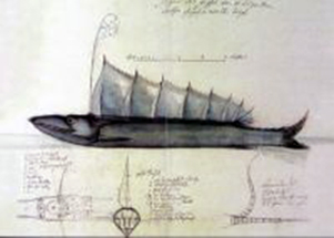 Dessin du Steinhuder Hecht, projet de sous-marin de Wilhelmstein Dessin du Steinhuder Hecht, projet de sous-marin de Wilhelmstein