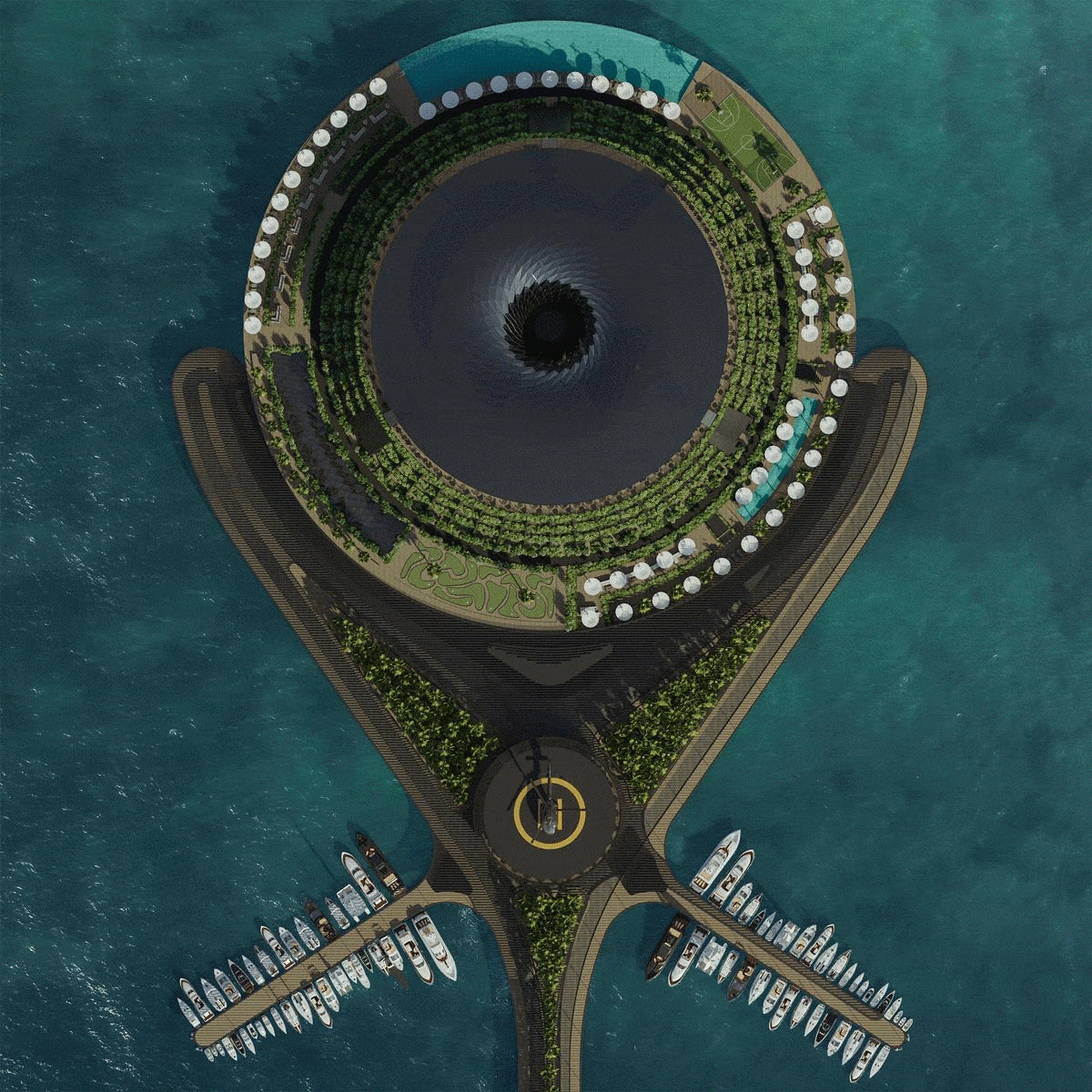 un projet d' hotel flottant en rotation au Quatar un projet d hotel flottant en rotation au Quatar 1 un-projet-d-hotel-flottant-en-rotation-au-Quatar-1