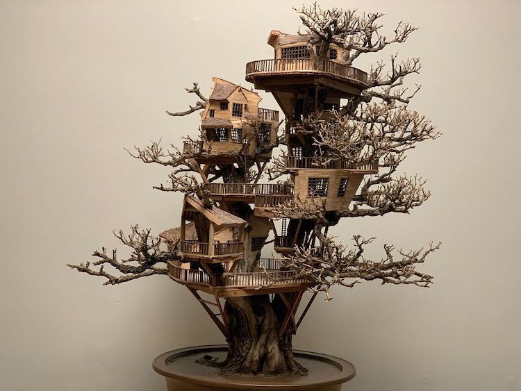 Des mini-cabanes dans des bonzais par Dave Creek Des mini cabanes dans des bonzais par Dave Creek 9 Des-mini-cabanes-dans-des-bonzais-par-Dave-Creek-9