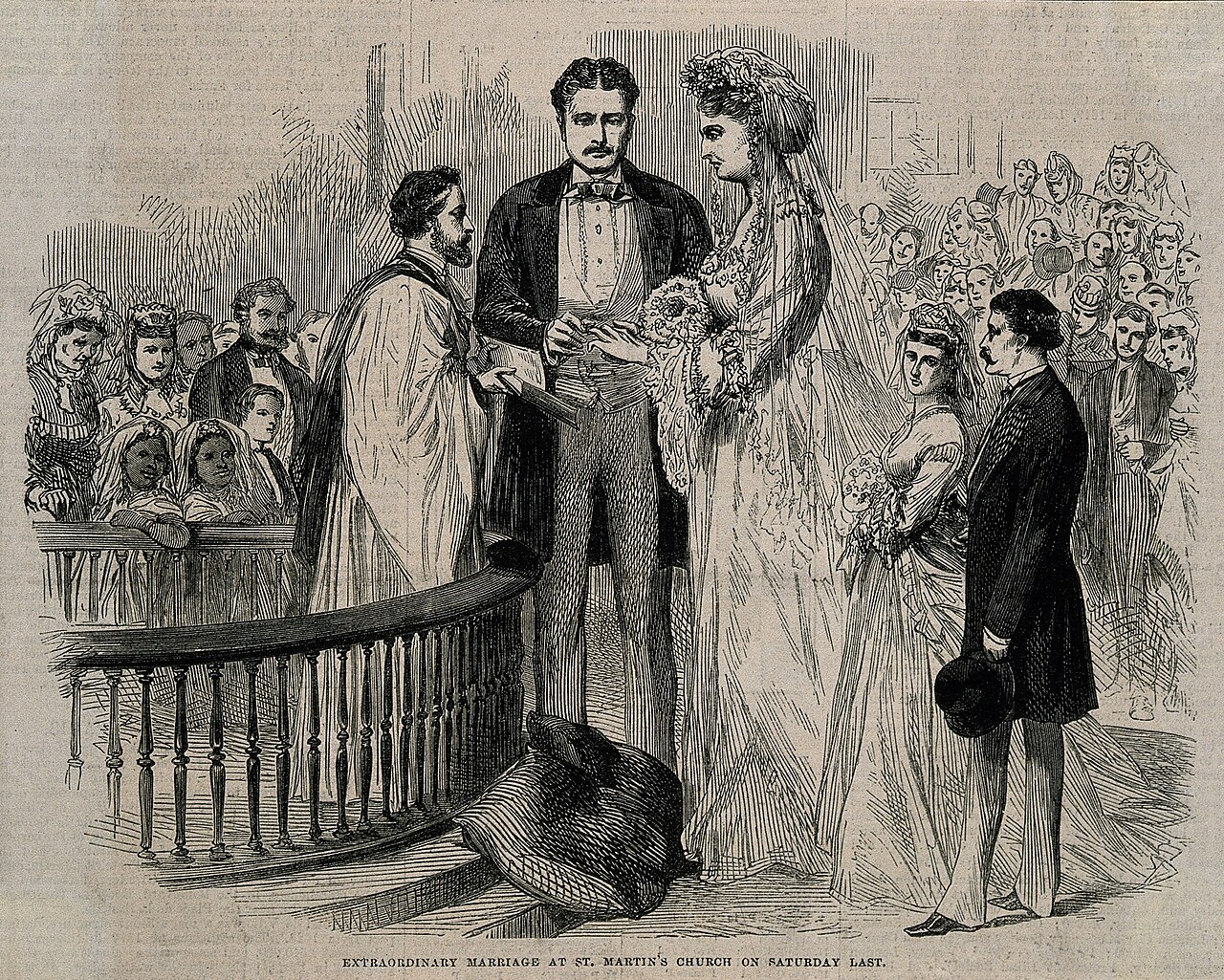 mariage anna swan martin bates 1871 Gravure du mariage d’Anna Swan et Martin Van Buren Bates à Londres en 1871
