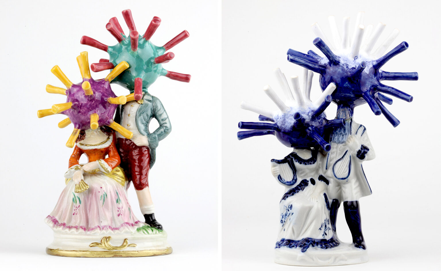 Des figurines satyriques du coronavirus en porcelaine par Chrystl Rijkeboer Des figurines satyriques du coronavirus en porcelaine par Chrystl Rijkeboer 6 Des-figurines-satyriques-du-coronavirus-en-porcelaine-par-Chrystl-Rijkeboer-6