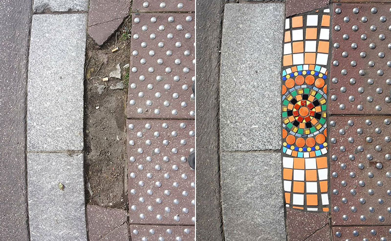 Ememem le chirurgien de la chaussée met de la mosaique dans les nids de poule Ememem le chirurgien de la chaussee met de la mosaique dans les nids de poule 2 Ememem-le-chirurgien-de-la-chaussee-met-de-la-mosaique-dans-les-nids-de-poule-2