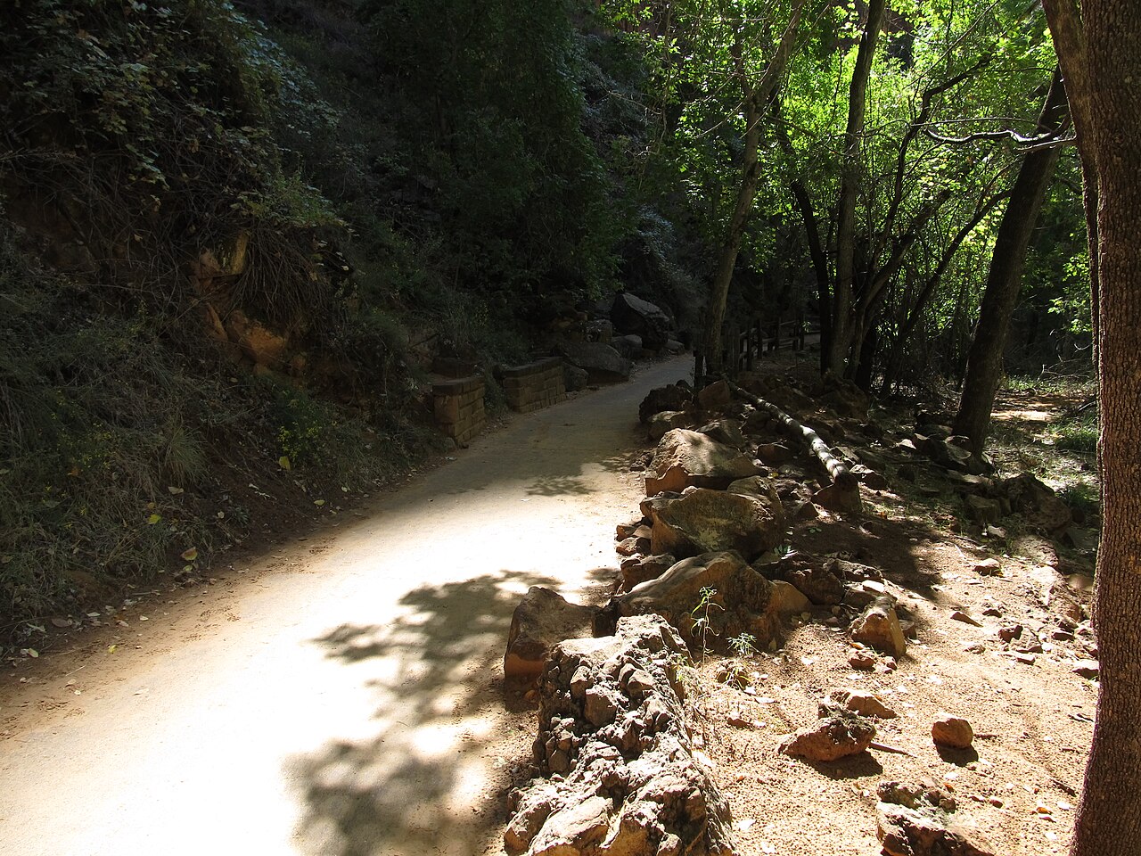 Riverside Walk menant à The Narrows dans Zion National Park Riverside Walk menant à The Narrows dans Zion National Park